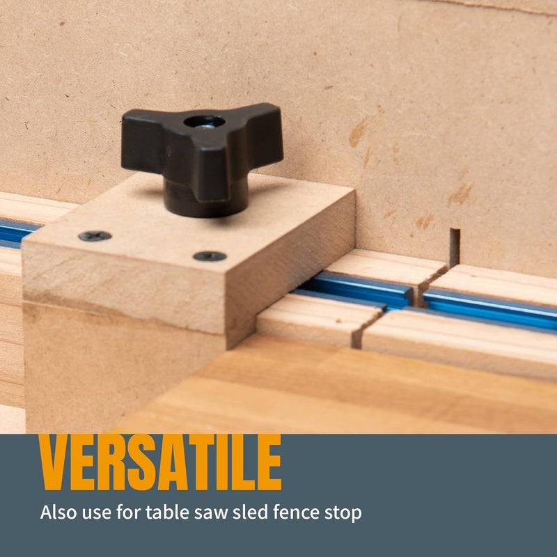 POWERTEC مجموعة مقبض T Track 71068 مع براغي سداسية 1/4-20 بطول 1-1/2" وغسالات، مجموعة من 10 براغي T Track، ملحقات T Track لأدوات النجارة والآلات - Image 5